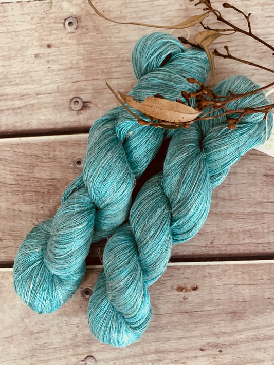 Mineral Stream ooak - silk and linen 2 ply - Anise 2