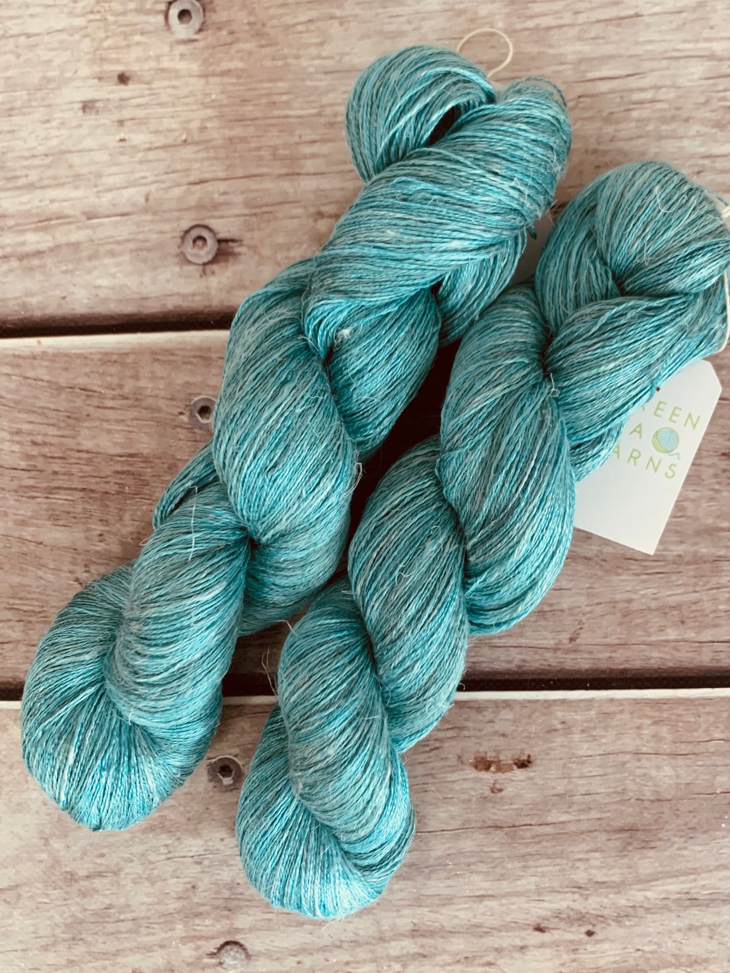 Mineral Stream ooak - silk and linen 2 ply - Anise 2