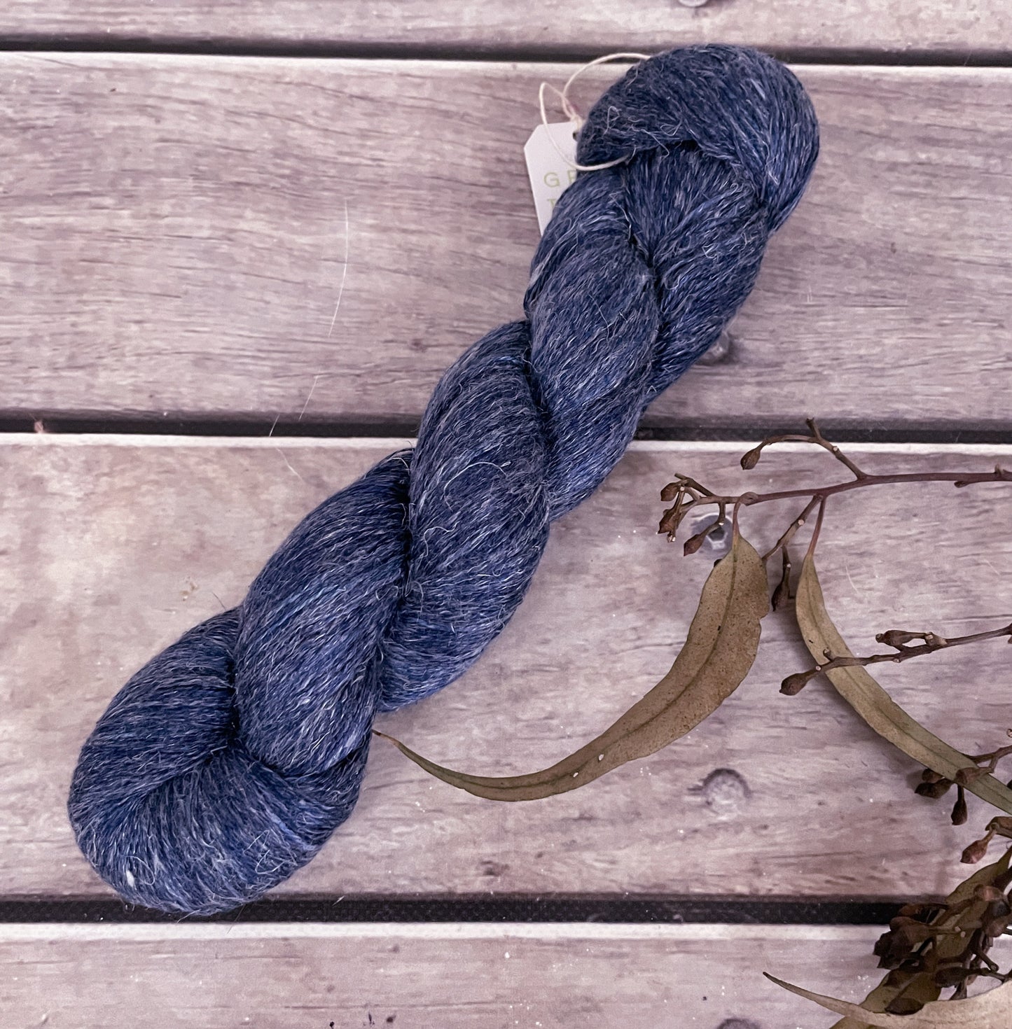 Dark Denim ooak - silk and linen 2 ply - Anise 2