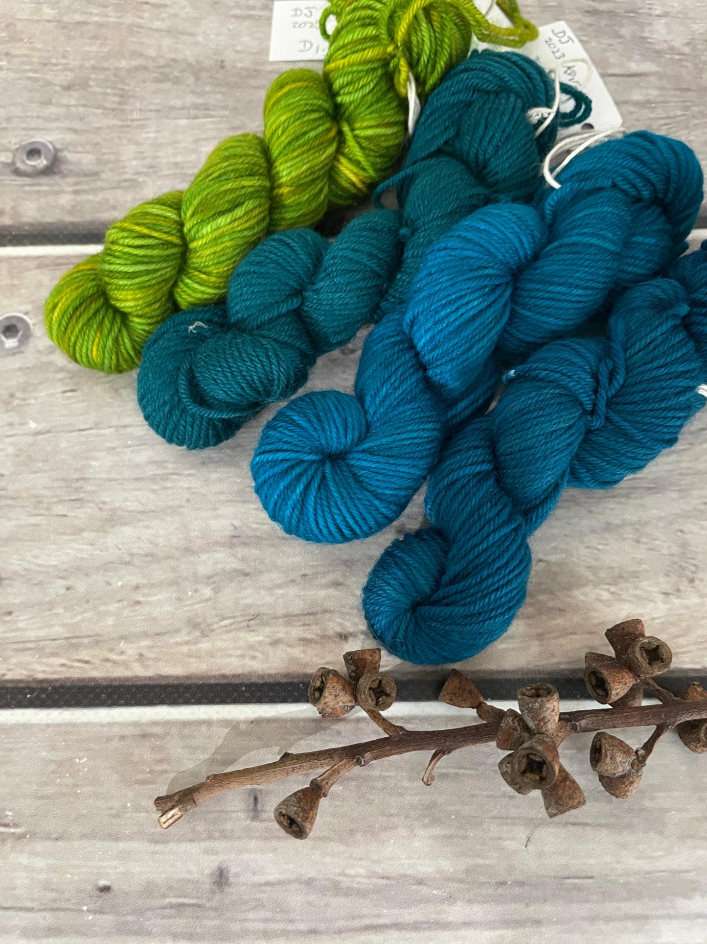 Peacock mini skein kit - Darjeeling 4 - kit 4