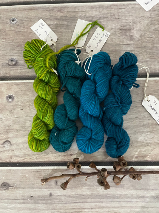 Peacock mini skein kit - Darjeeling 4 - kit 4