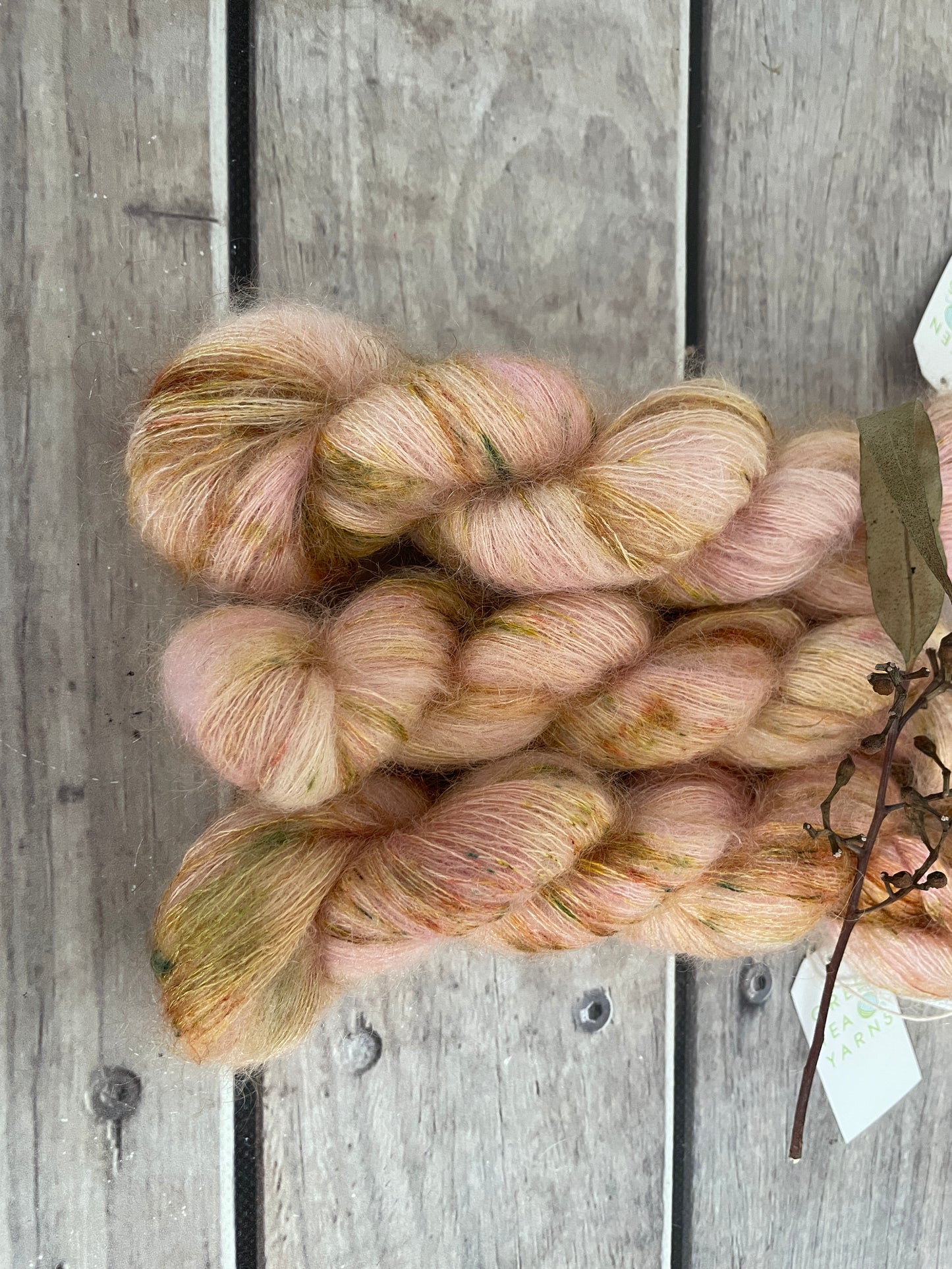 Speckled Rose ooak - 2 ply Silk / Mohair - Shui Yun