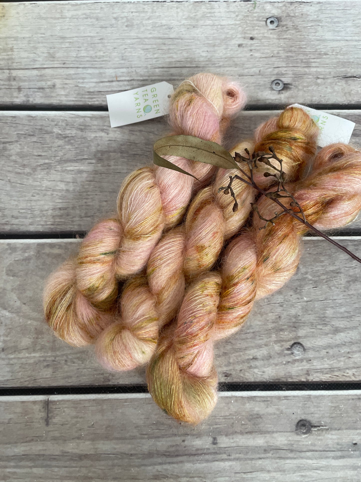 Speckled Rose ooak - 2 ply Silk / Mohair - Shui Yun