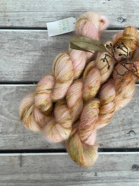 Speckled Rose ooak - 2 ply Silk / Mohair - Shui Yun