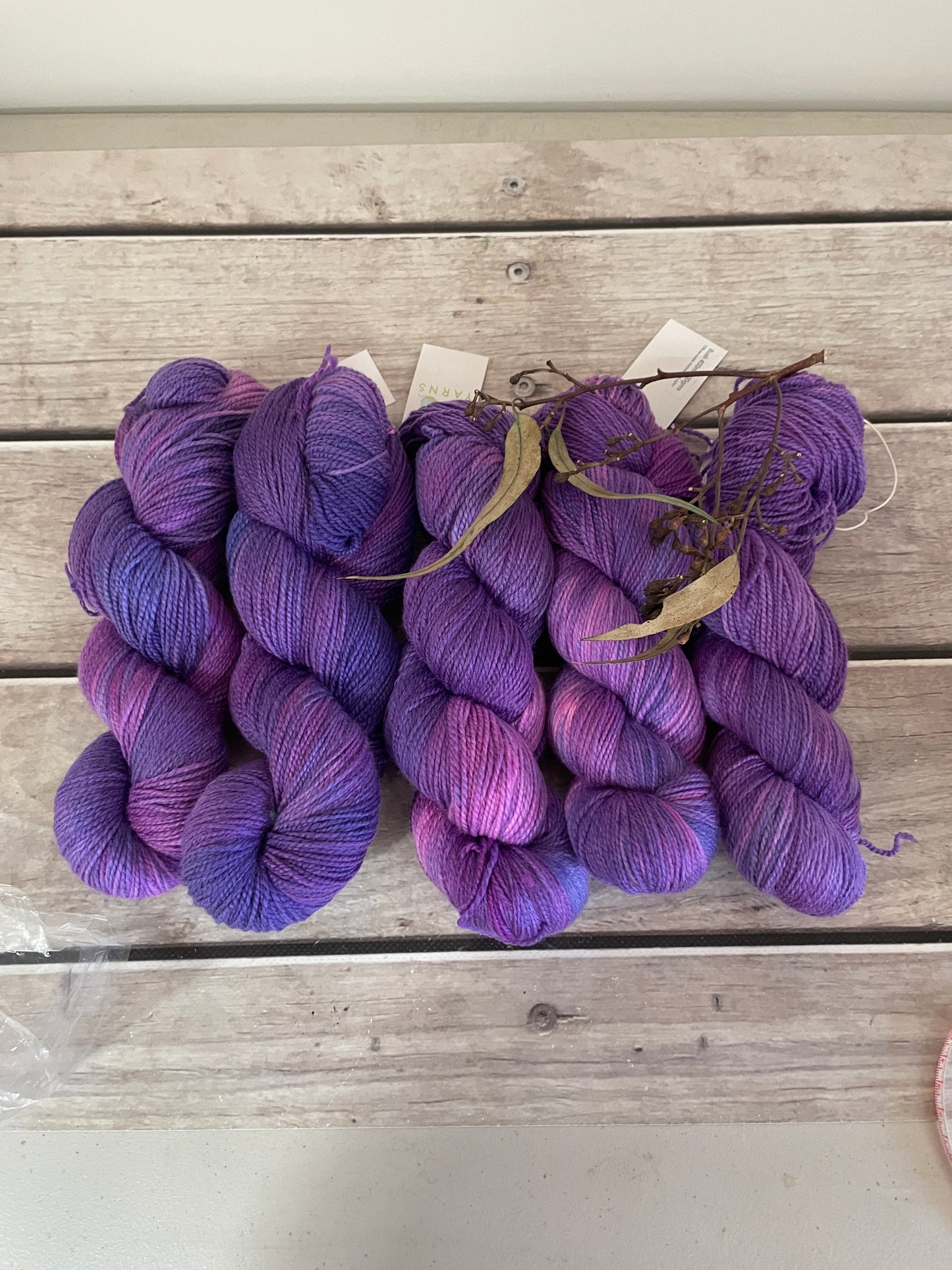 Purple Pash ooak on Bush Sock Yarn - 4 ply OB