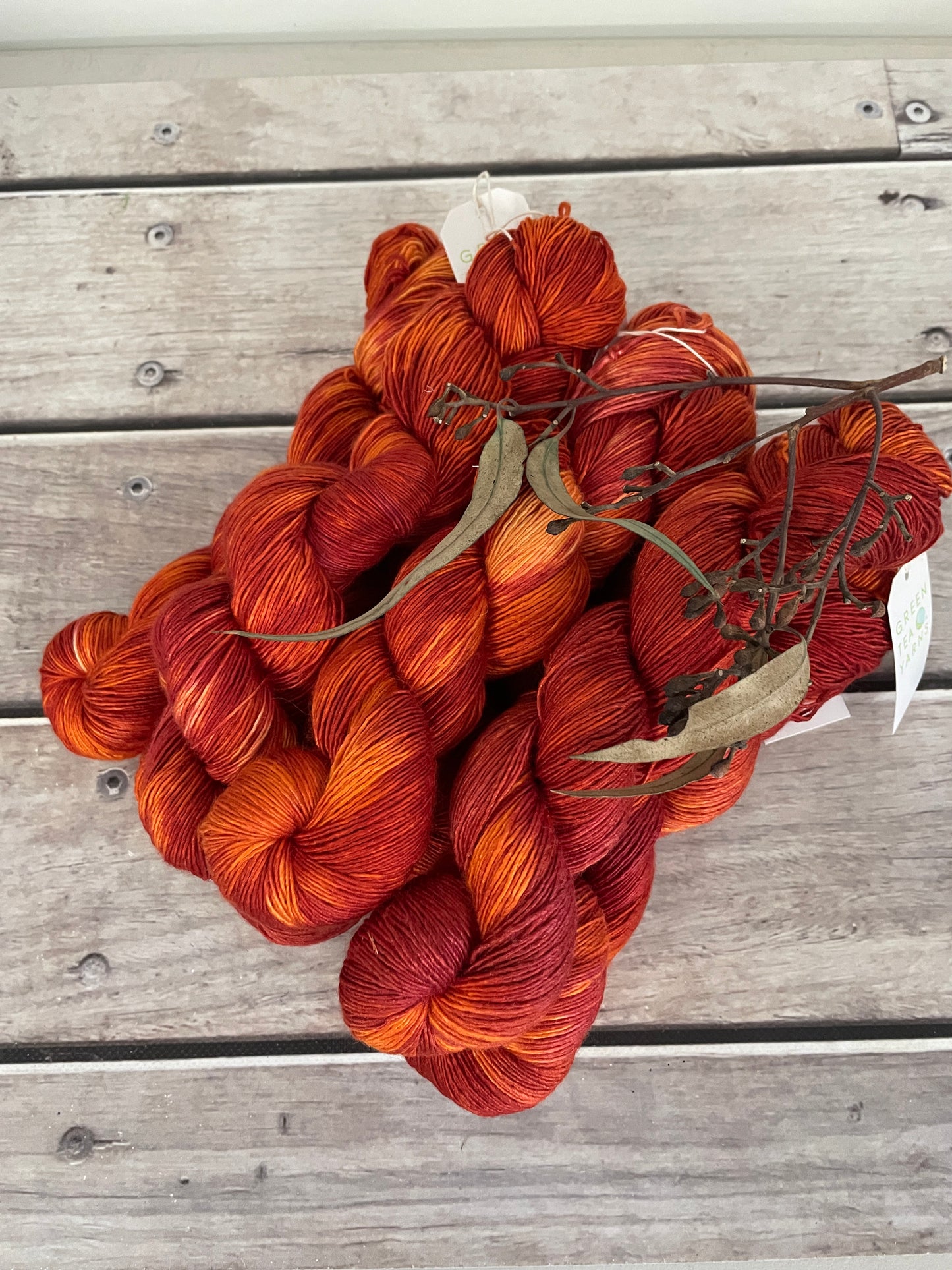 Burnt Leaf - 4 ply Merino and Silk single - Osmanthus 4