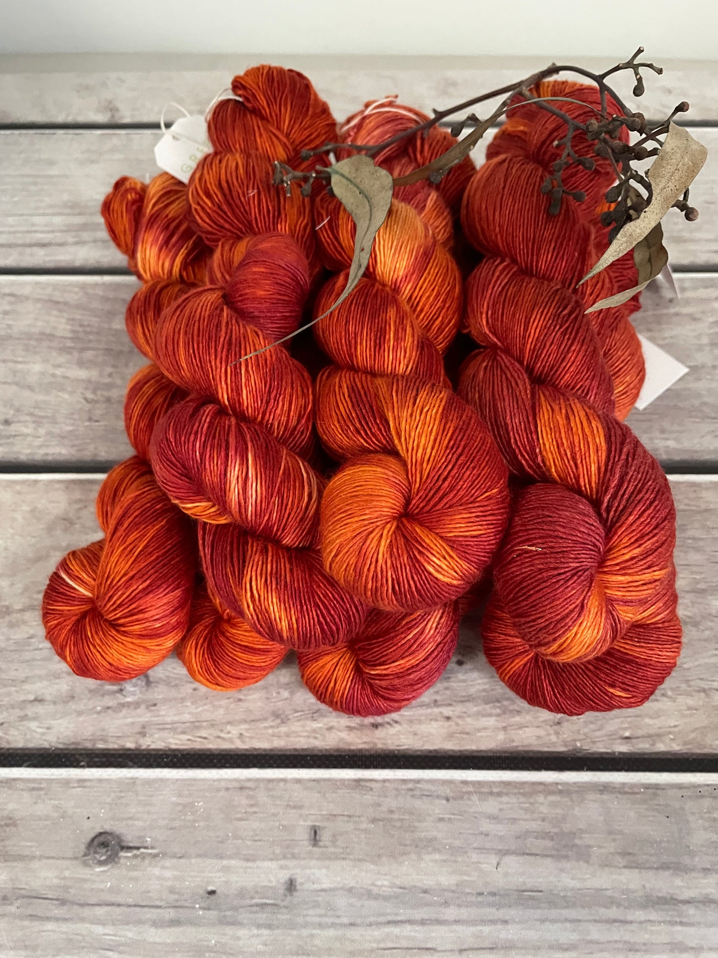 Burnt Leaf - 4 ply Merino and Silk single - Osmanthus 4