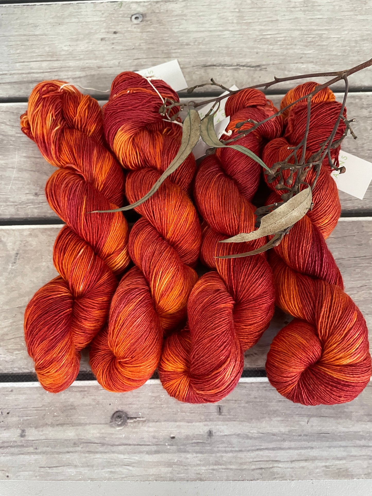 Burnt Leaf - 4 ply Merino and Silk single - Osmanthus 4