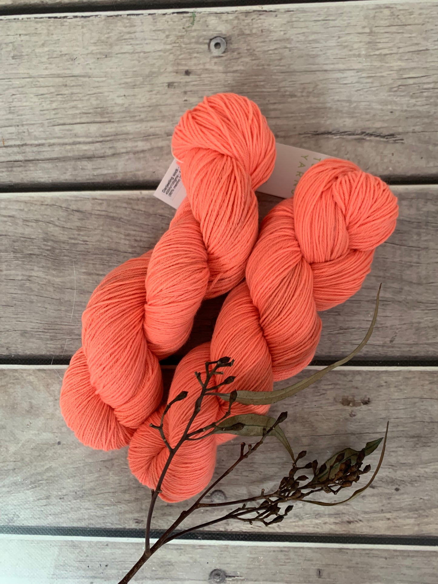 Orange Flouro ooak - sock yarn in merino and nylon - Darjeeling OB