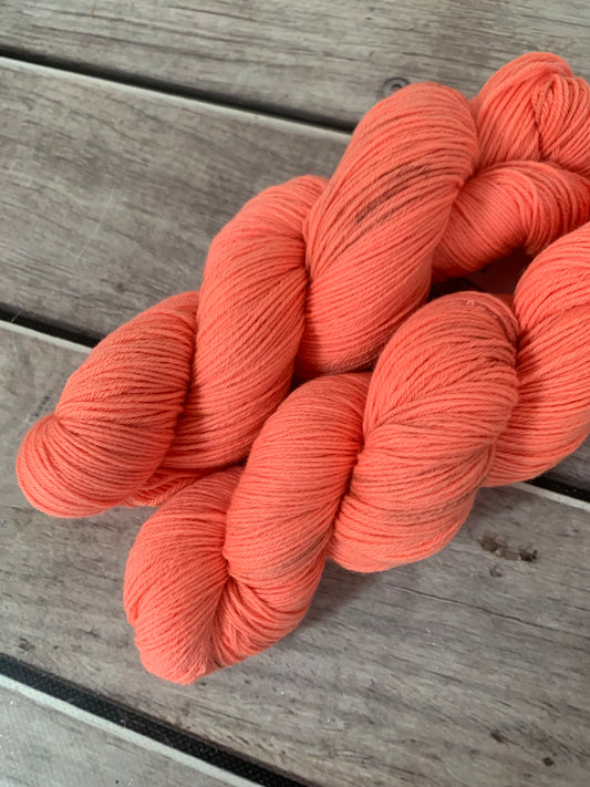 Orange Flouro ooak - sock yarn in merino and nylon - Darjeeling OB