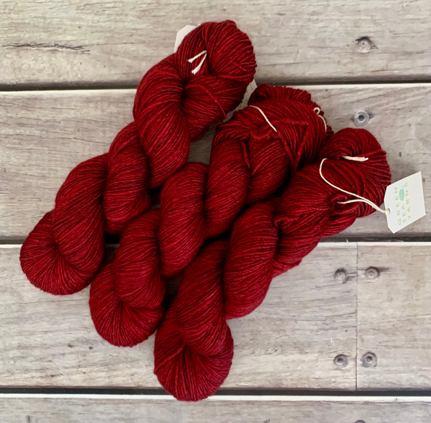 Dark Red Lacquer on Merino and Silk 8 ply single - Osmanthus 8