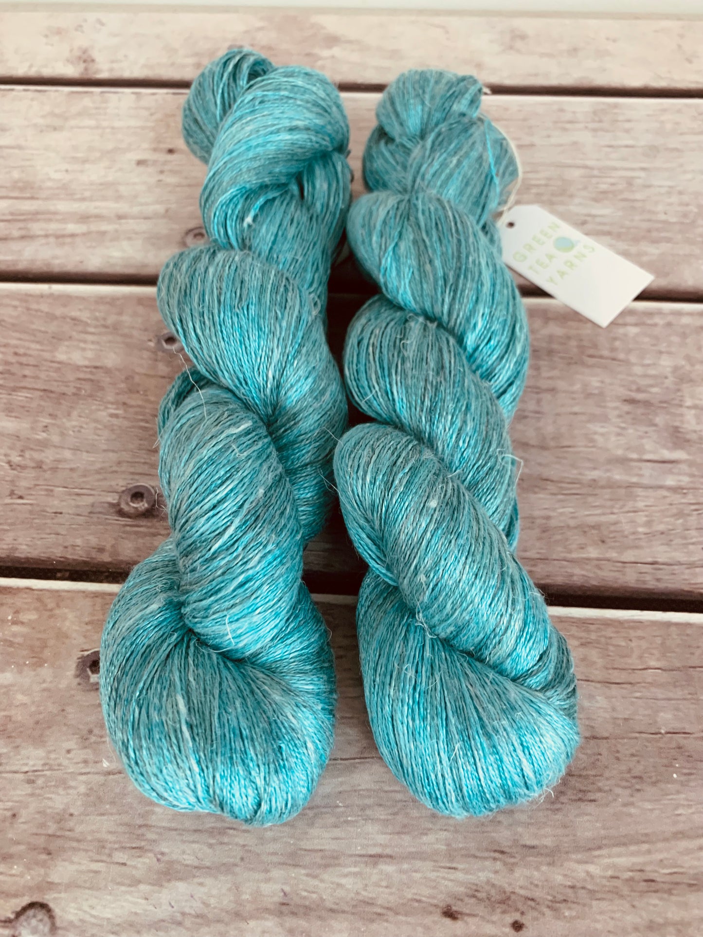 Mineral Stream ooak - silk and linen 2 ply - Anise 2