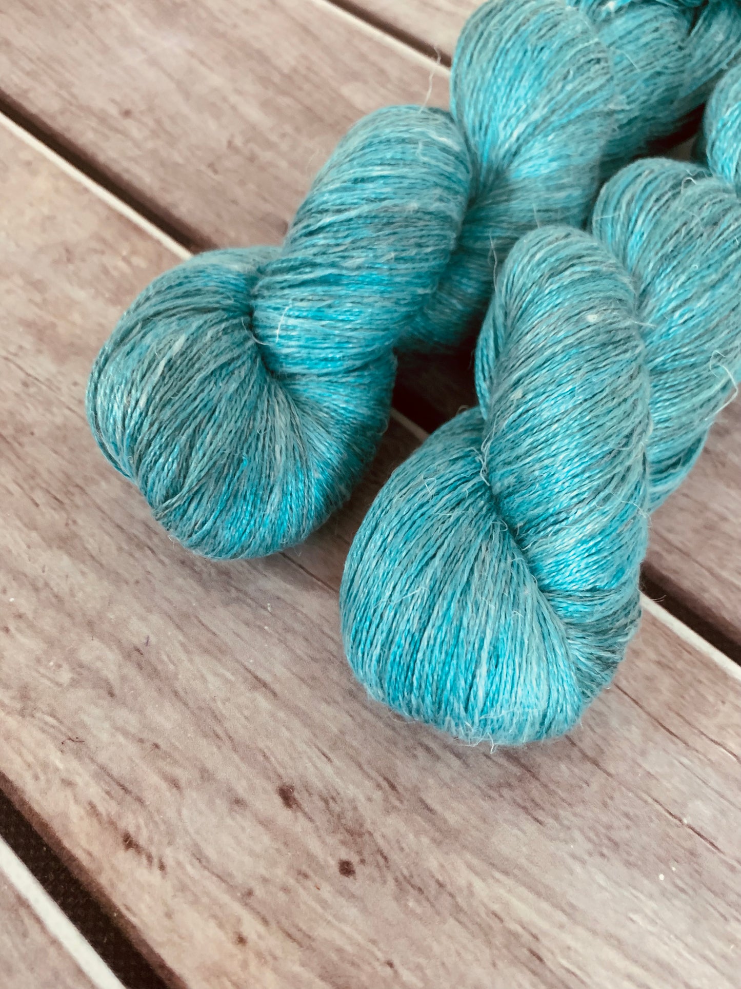 Mineral Stream ooak - silk and linen 2 ply - Anise 2