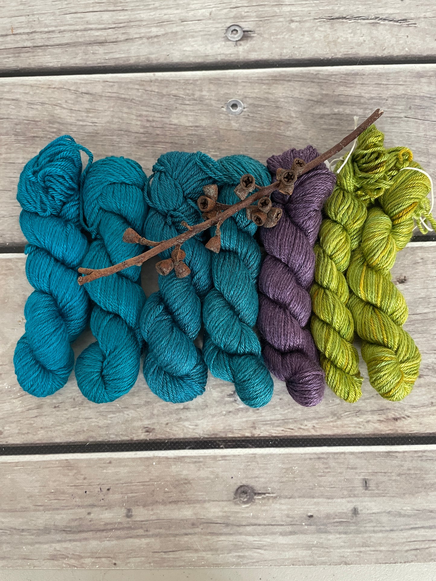 Peacock mini skein sets - Jasmin 4 - Kit 1