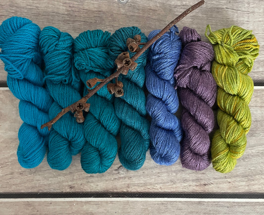 Peacock mini skein sets - Jasmin 4 - Kit 7