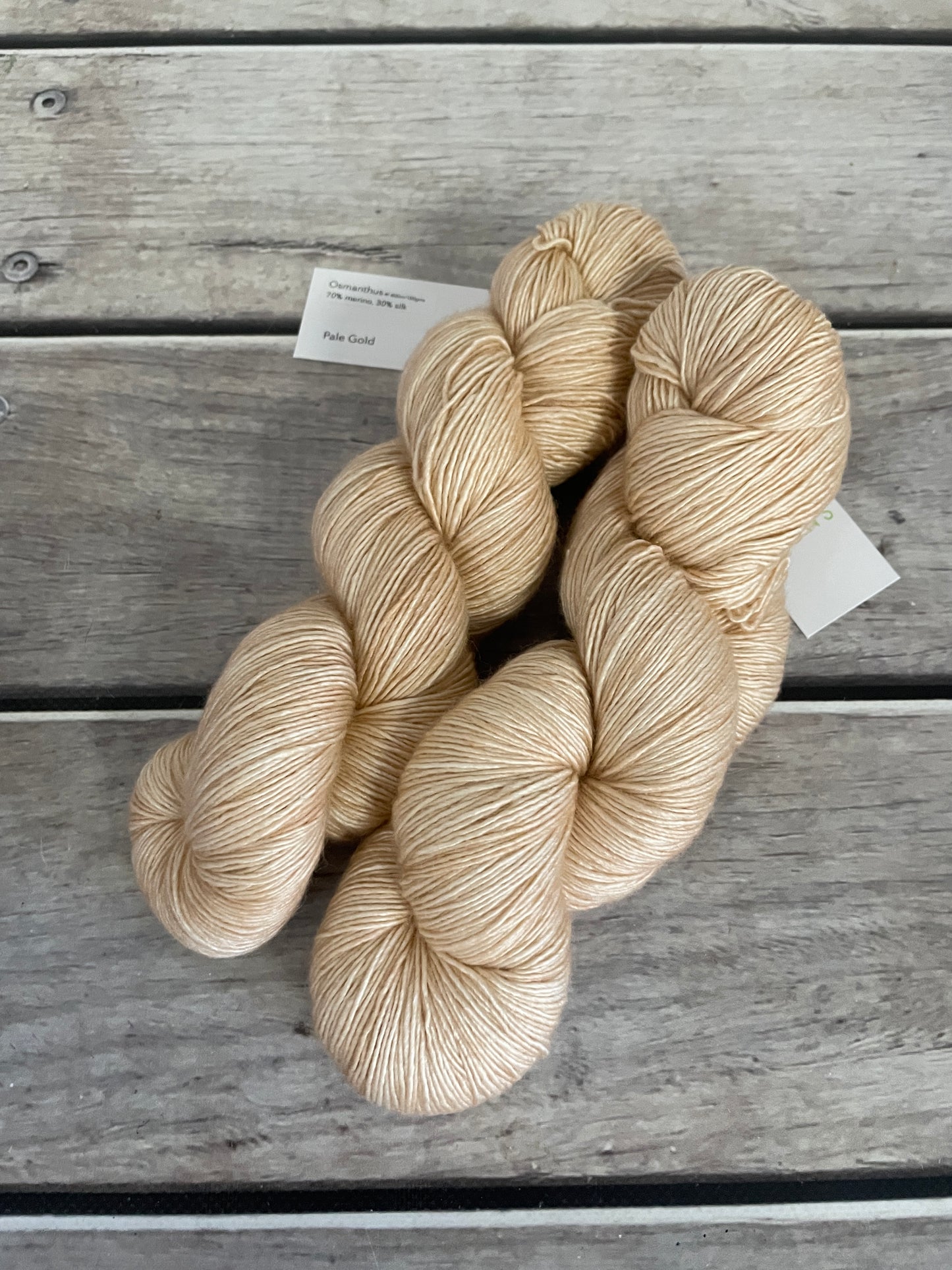 Pale Gold - 4 ply silk/merino singles yarn - Osmanthus