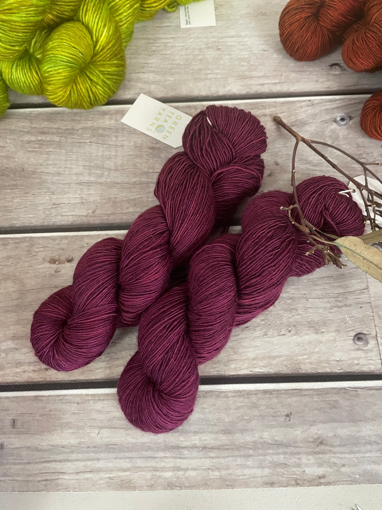 Raspberry Beret - 4 ply Merino/silk single -Osmanthus