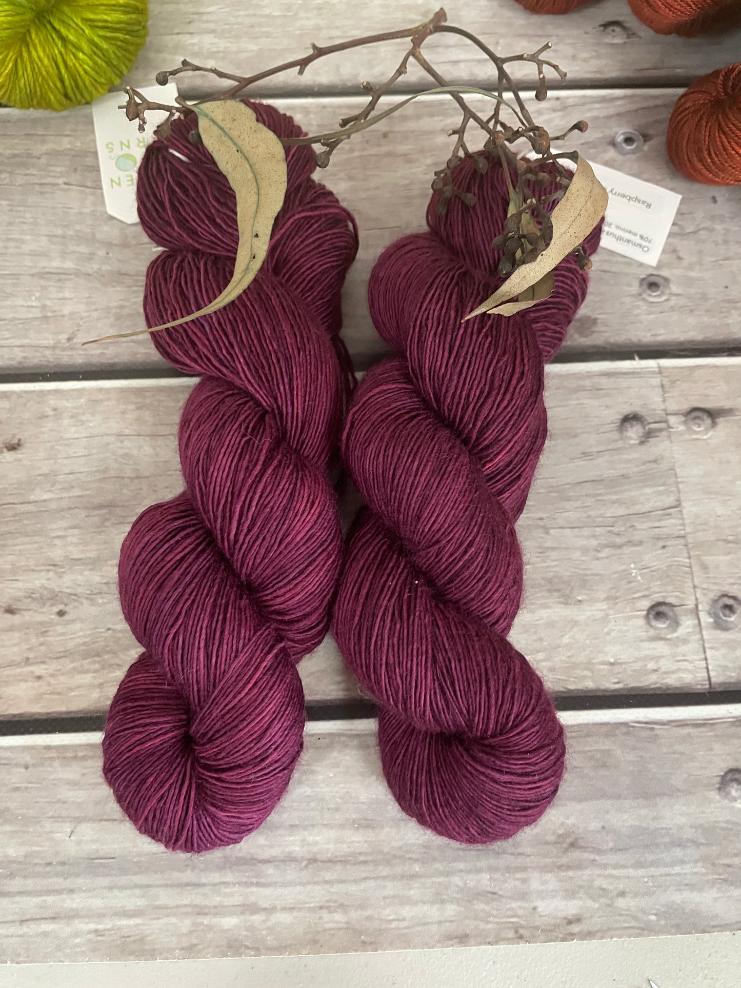 Raspberry Beret - 4 ply Merino/silk single -Osmanthus