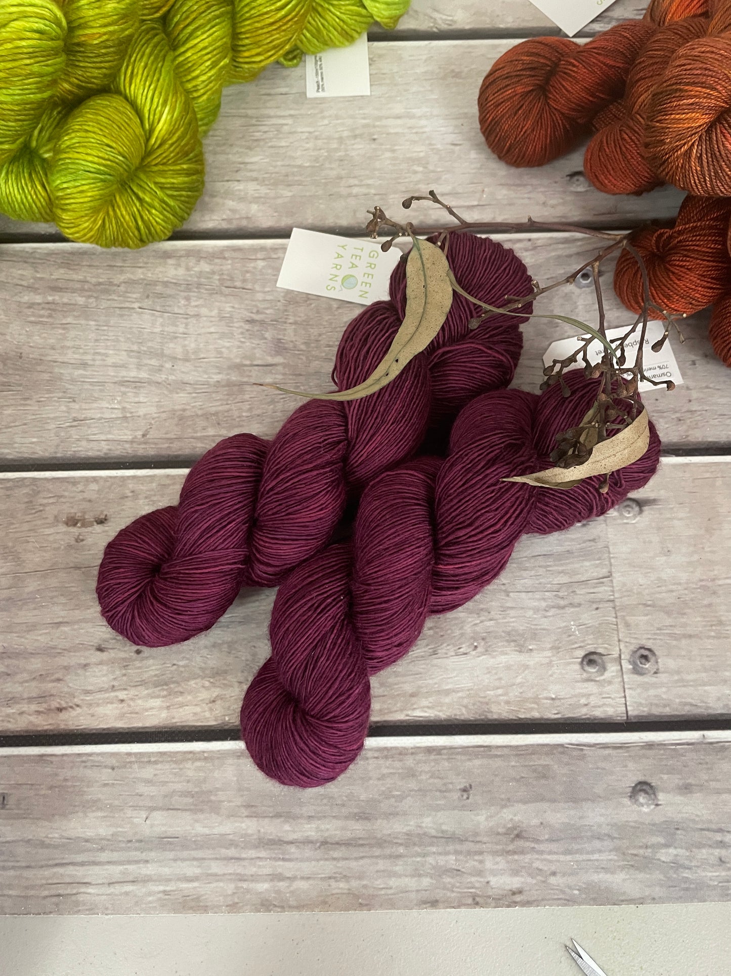 Raspberry Beret - 4 ply Merino/silk single -Osmanthus