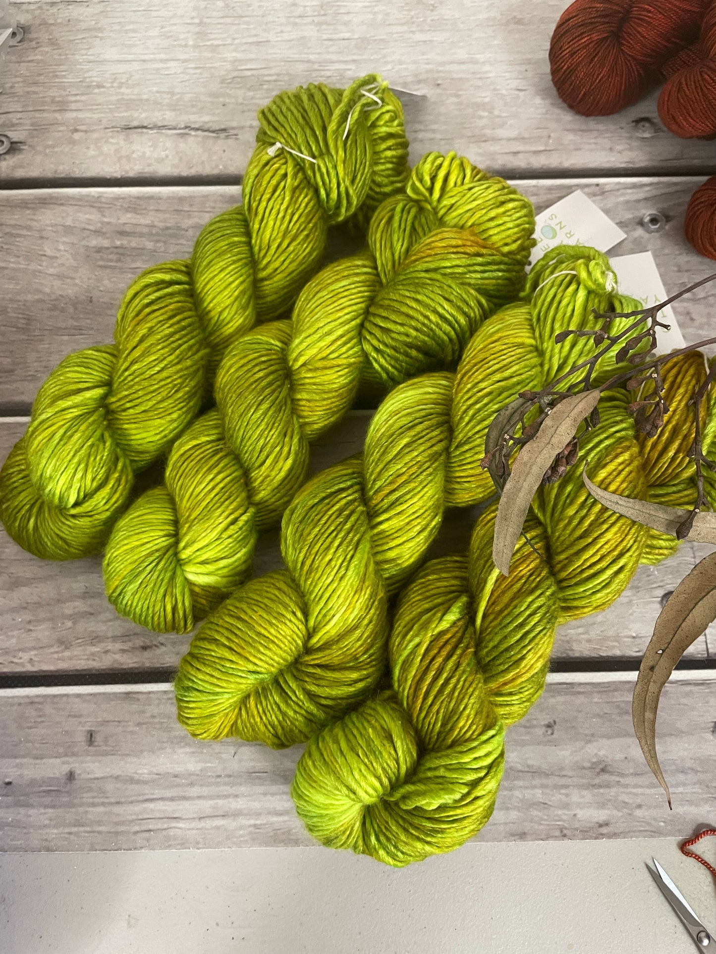 Radio Green - 10 ply merino/silk singles - Peach