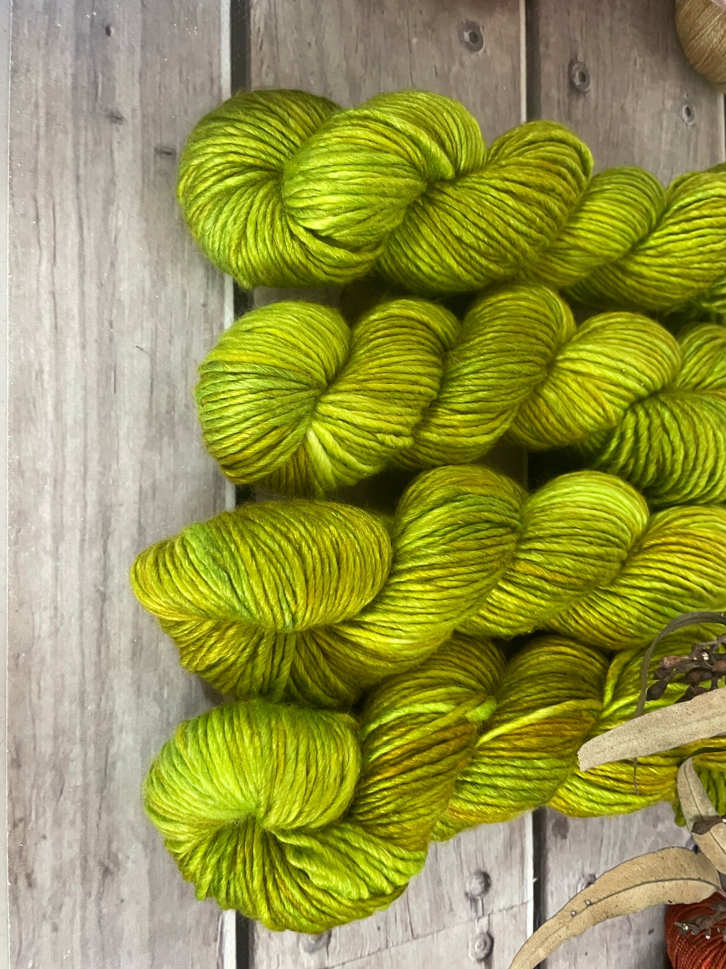 Radio Green - 10 ply merino/silk singles - Peach