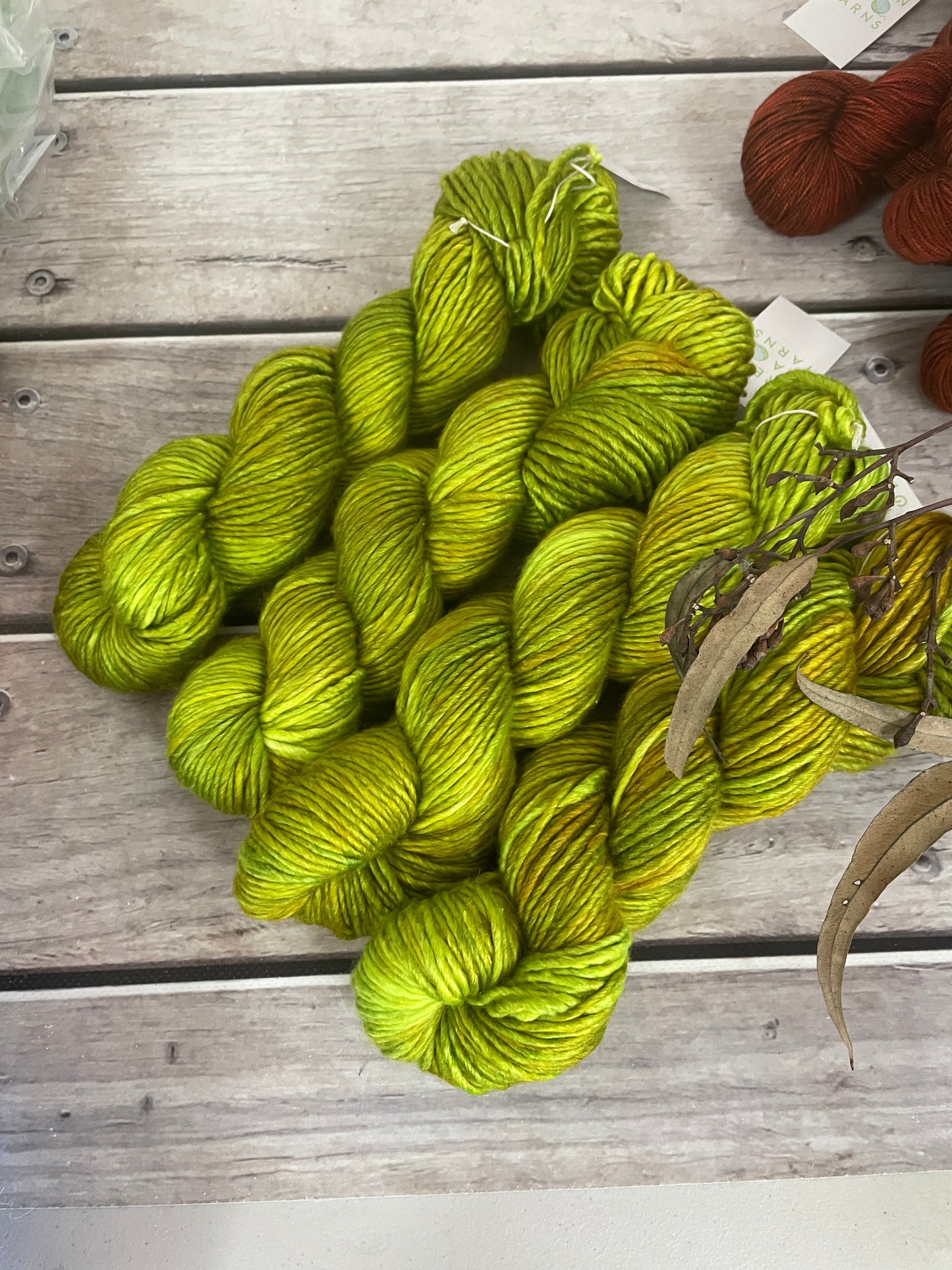 Radio Green - 10 ply merino/silk singles - Peach