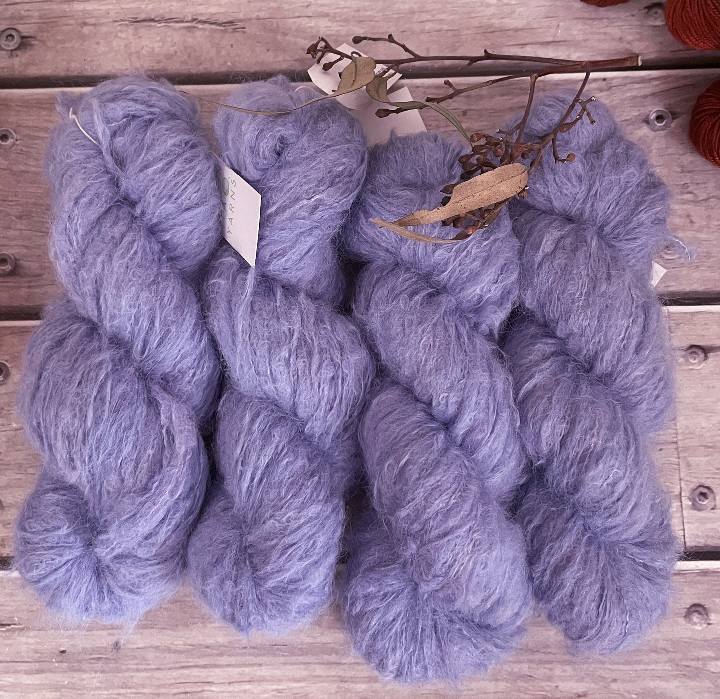 Periwinkle - 8 ply suri/silk fluff - Rosehip DK