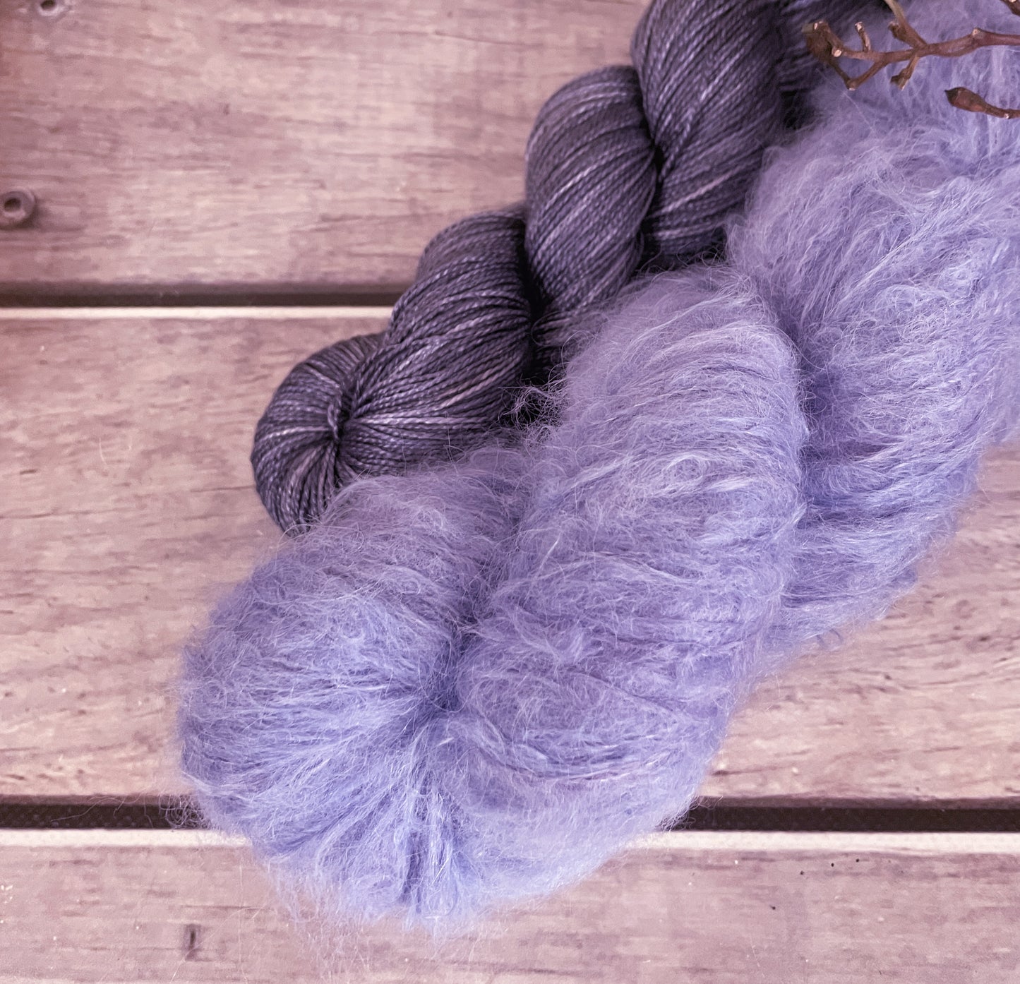 Periwinkle - 8 ply suri/silk fluff - Rosehip DK