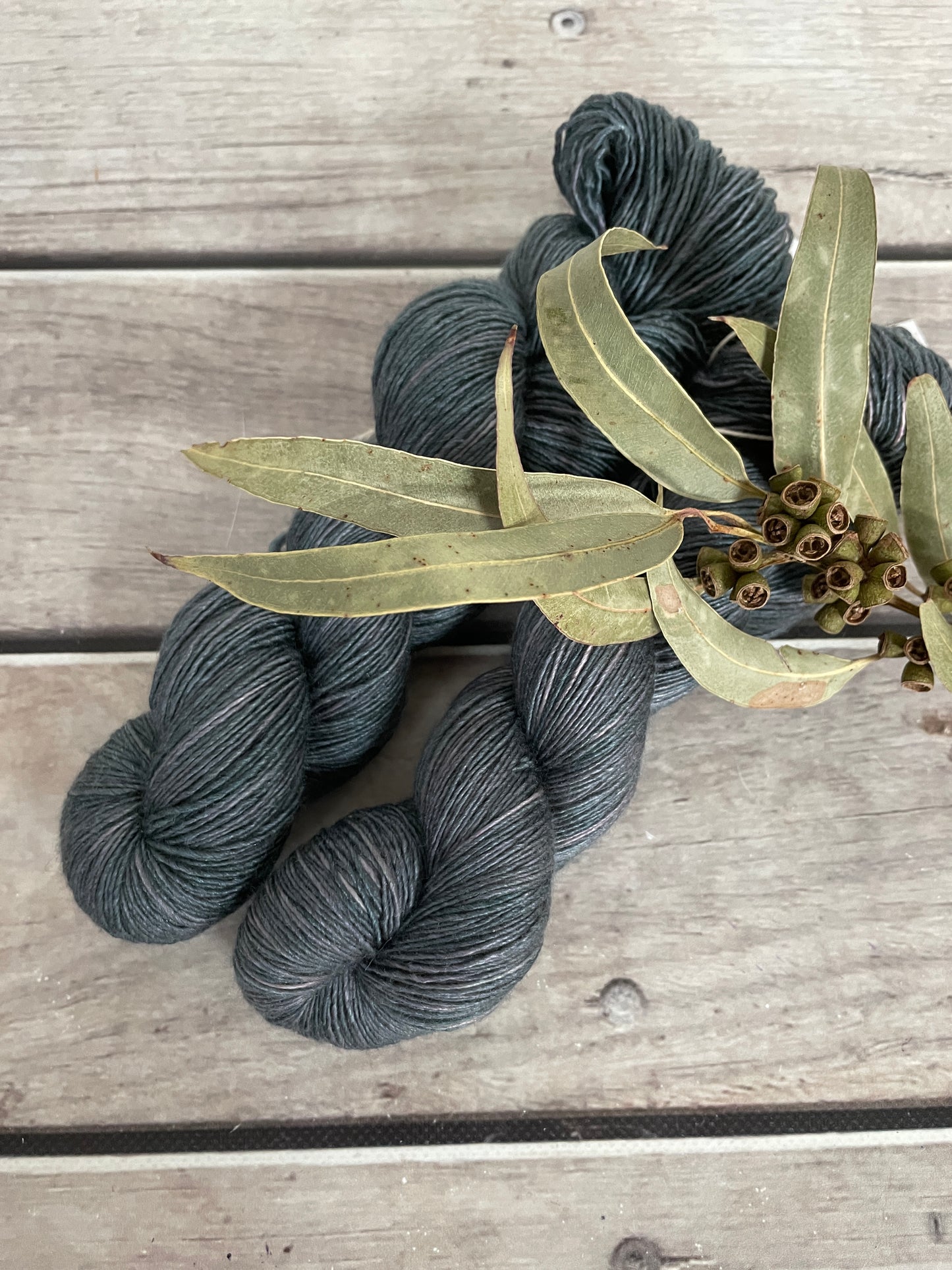 Twilight Grey on Merino and Silk 4 ply single - Osmanthus