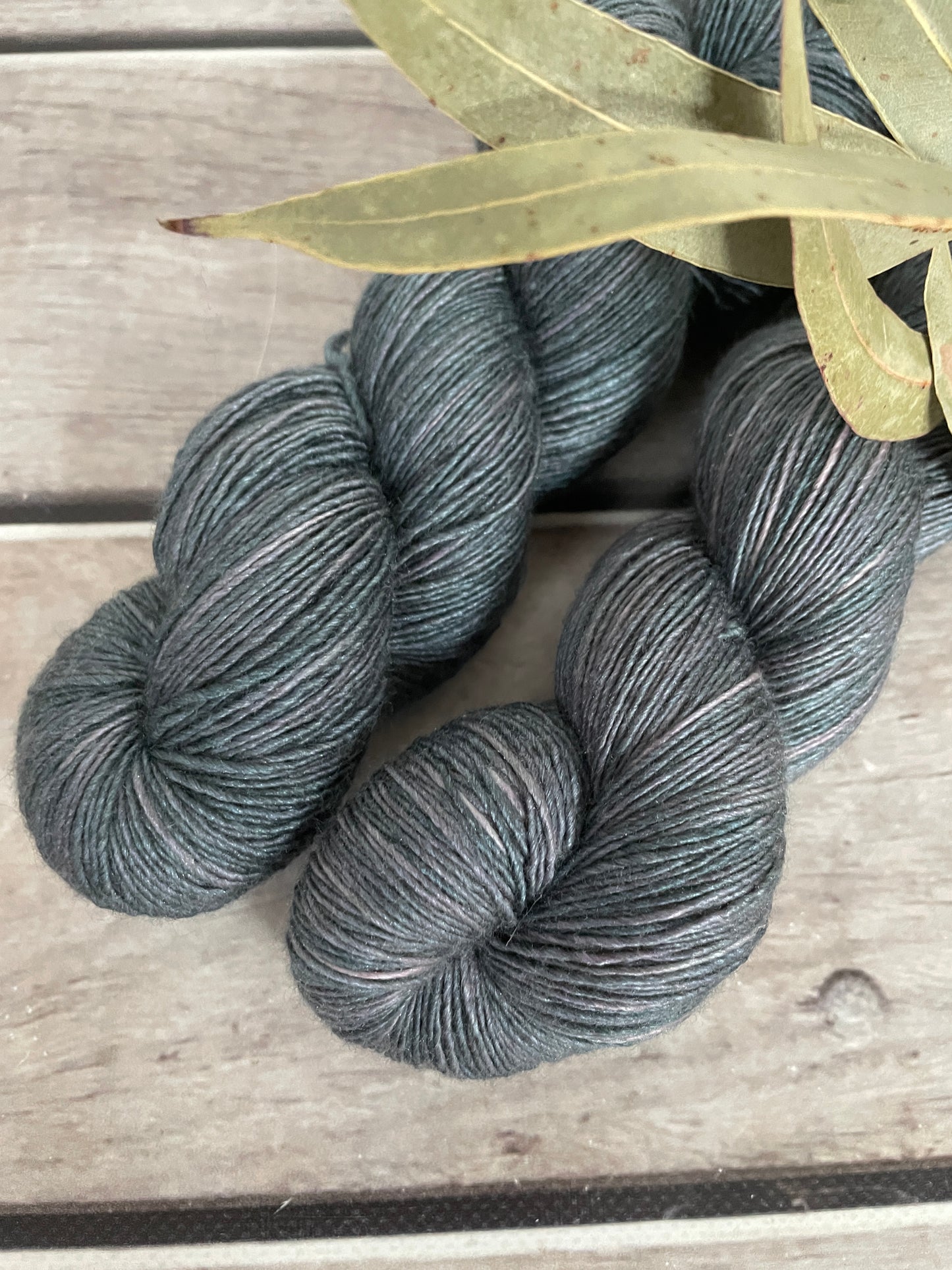 Twilight Grey on Merino and Silk 4 ply single - Osmanthus