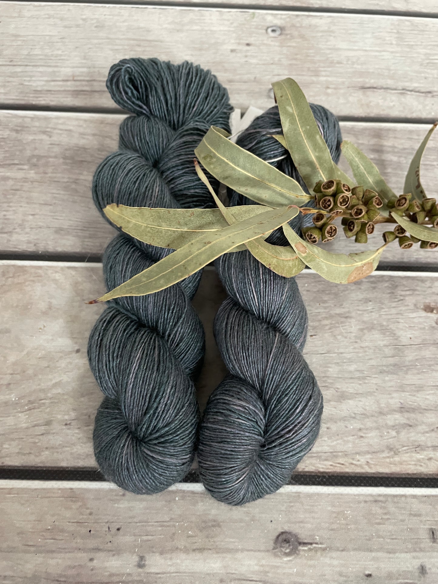 Twilight Grey on Merino and Silk 4 ply single - Osmanthus