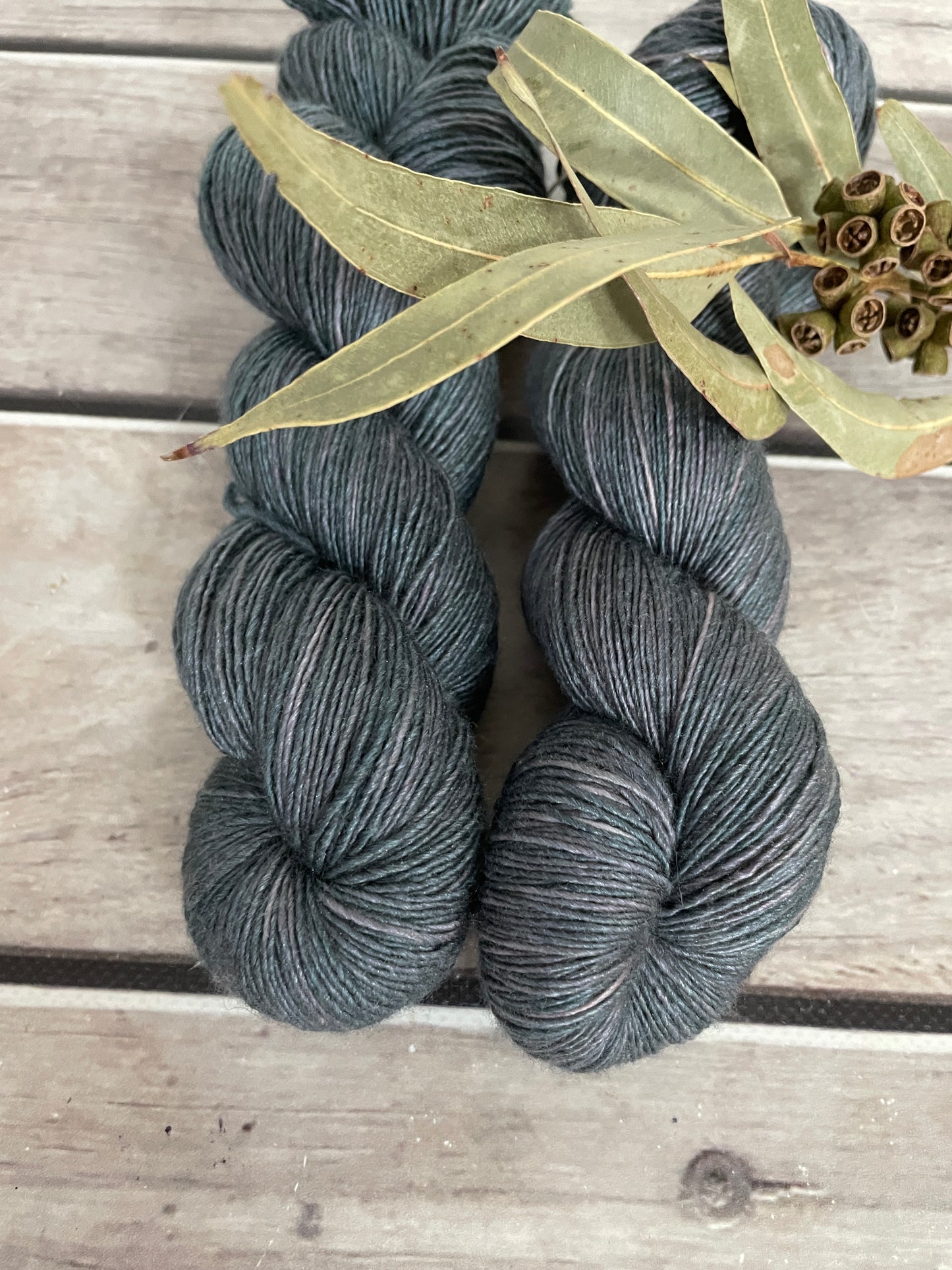 Twilight Grey on Merino and Silk 4 ply single - Osmanthus