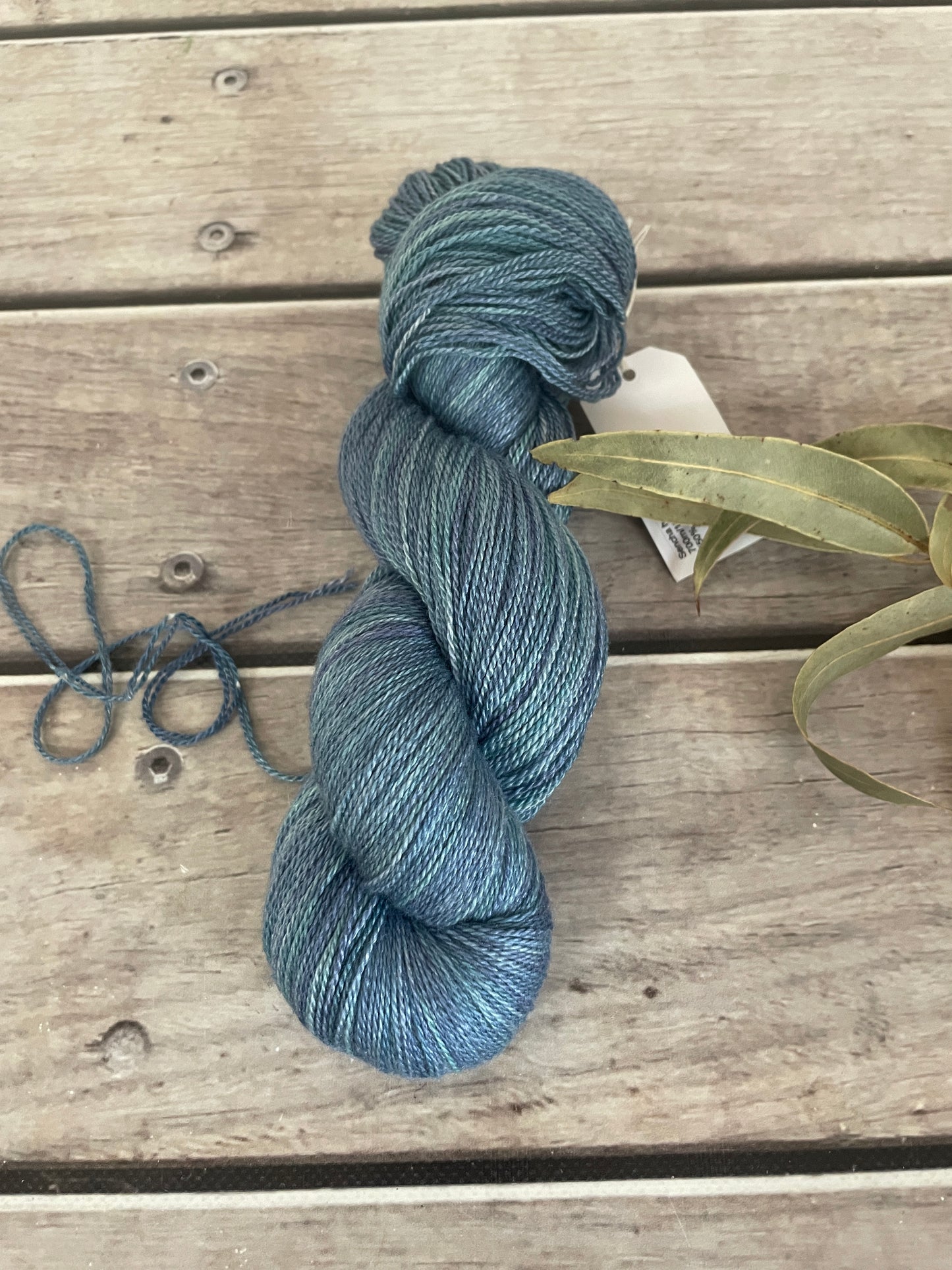 Washed Out ooak - 2 ply in Silk and Merino - Sencha