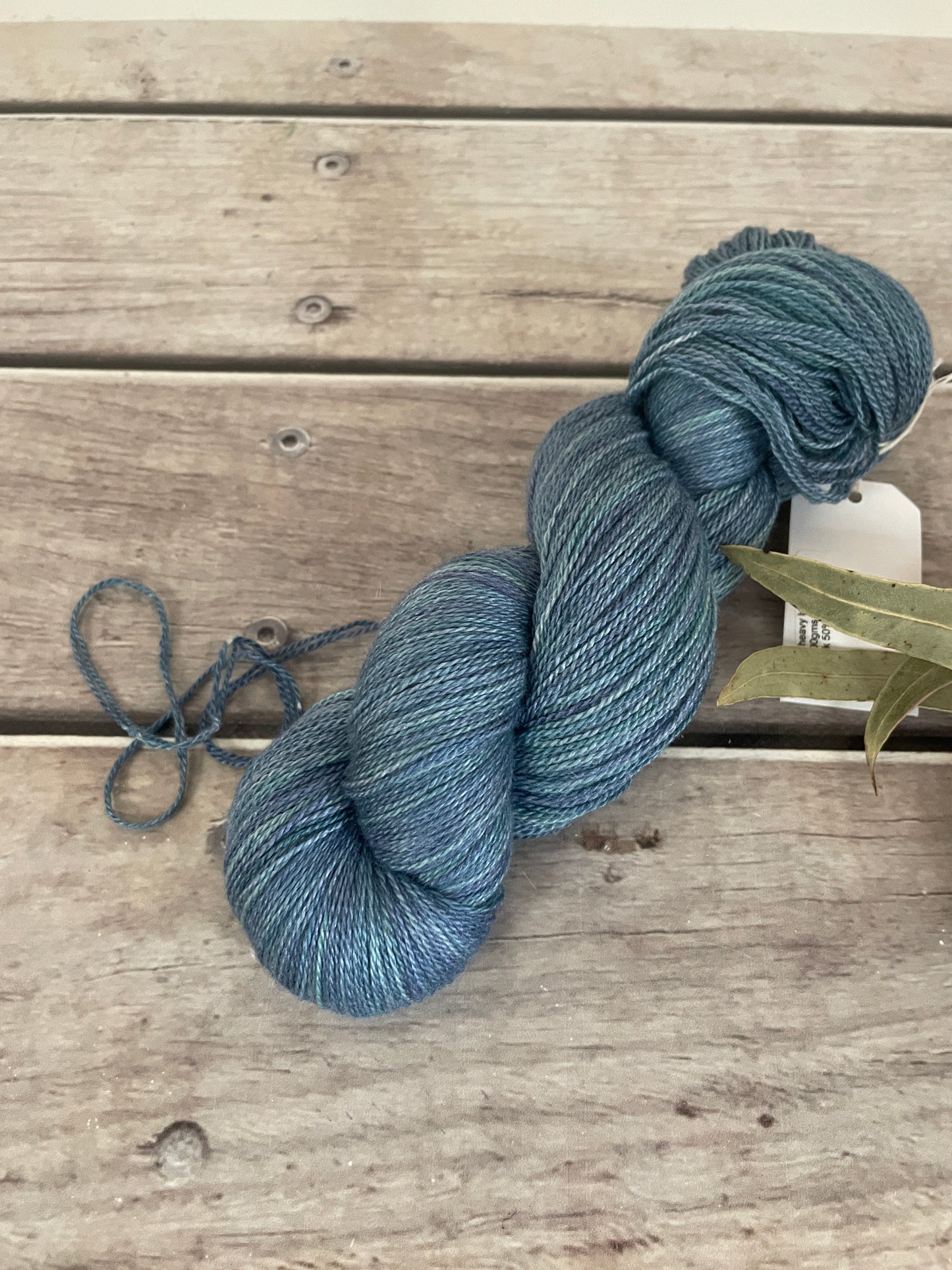 Washed Out ooak - 2 ply in Silk and Merino - Sencha